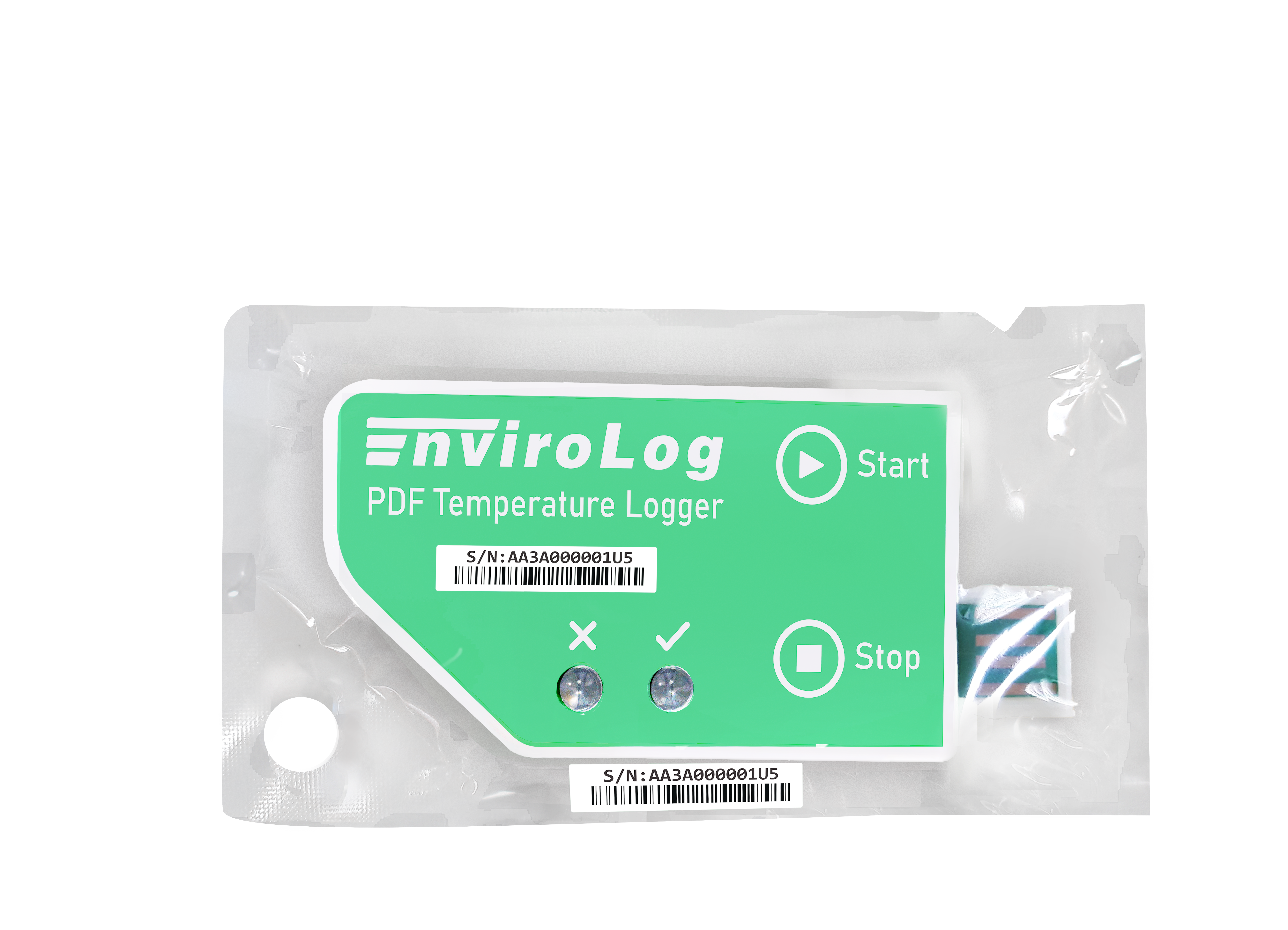 EnviroLog EV-16 Einweg-Temperatur-Datenlogger mit PDF-Report
