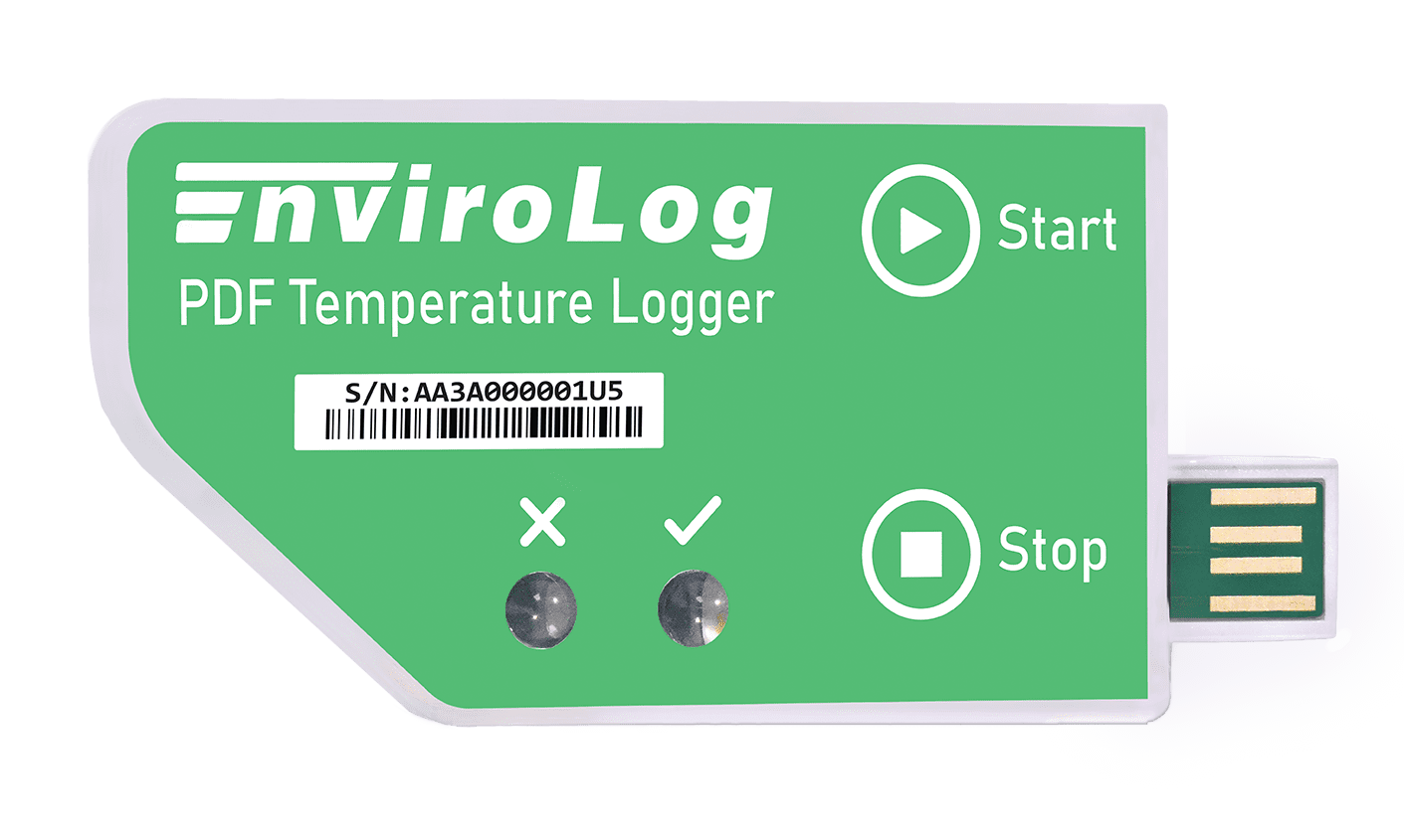 EnviroLog EV-16 Einweg-Temperatur-Datenlogger mit PDF-Report